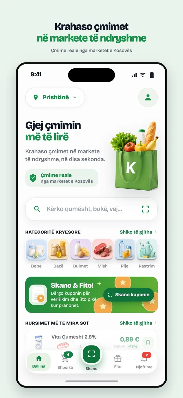 Krahaso: supermarket prices in Kosovo