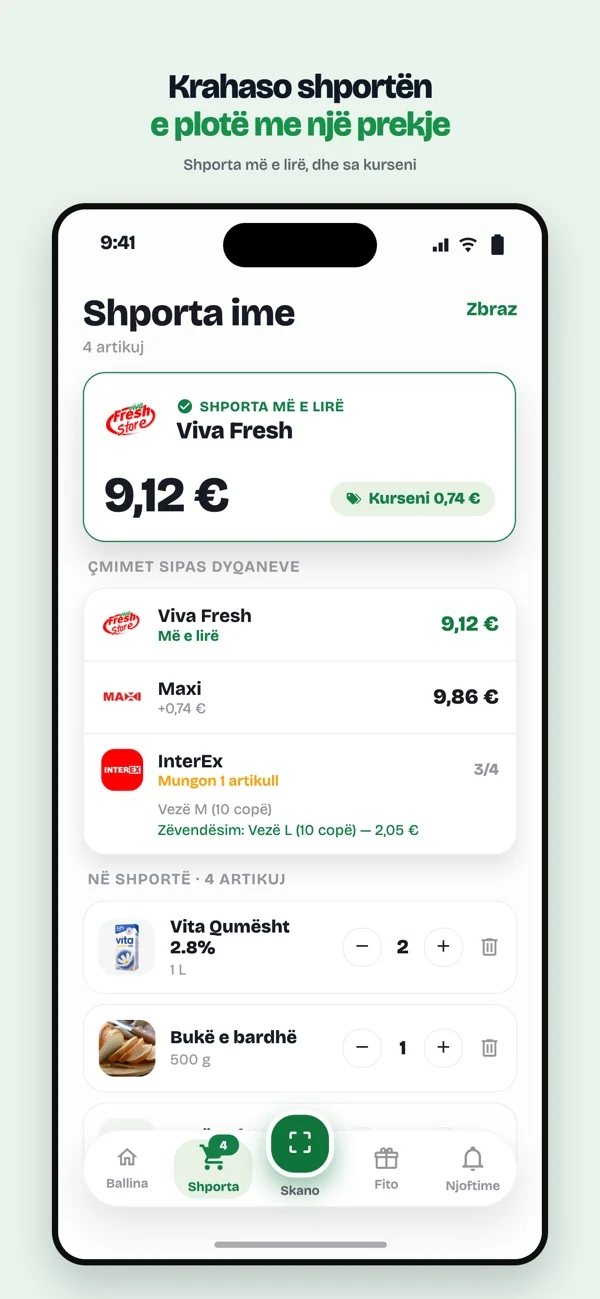 Krahaso: compare shopping basket totals